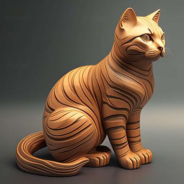 3D model American Shorthair cat (STL)